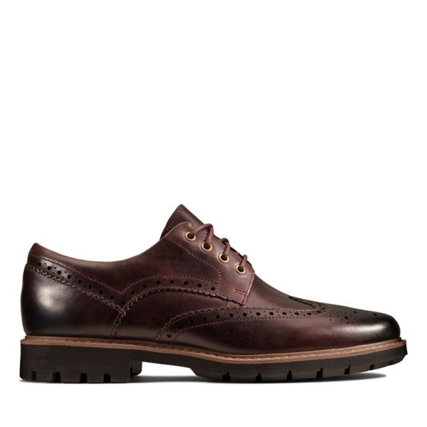 Clarks Mens Batcombe Wing Brogues Burgundy | USA-4652073